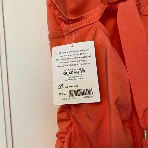 Athleta Light Coral Sunset Aqualuxe Tankini Top Size XS NWT Swimwear - Picture 4 of 7